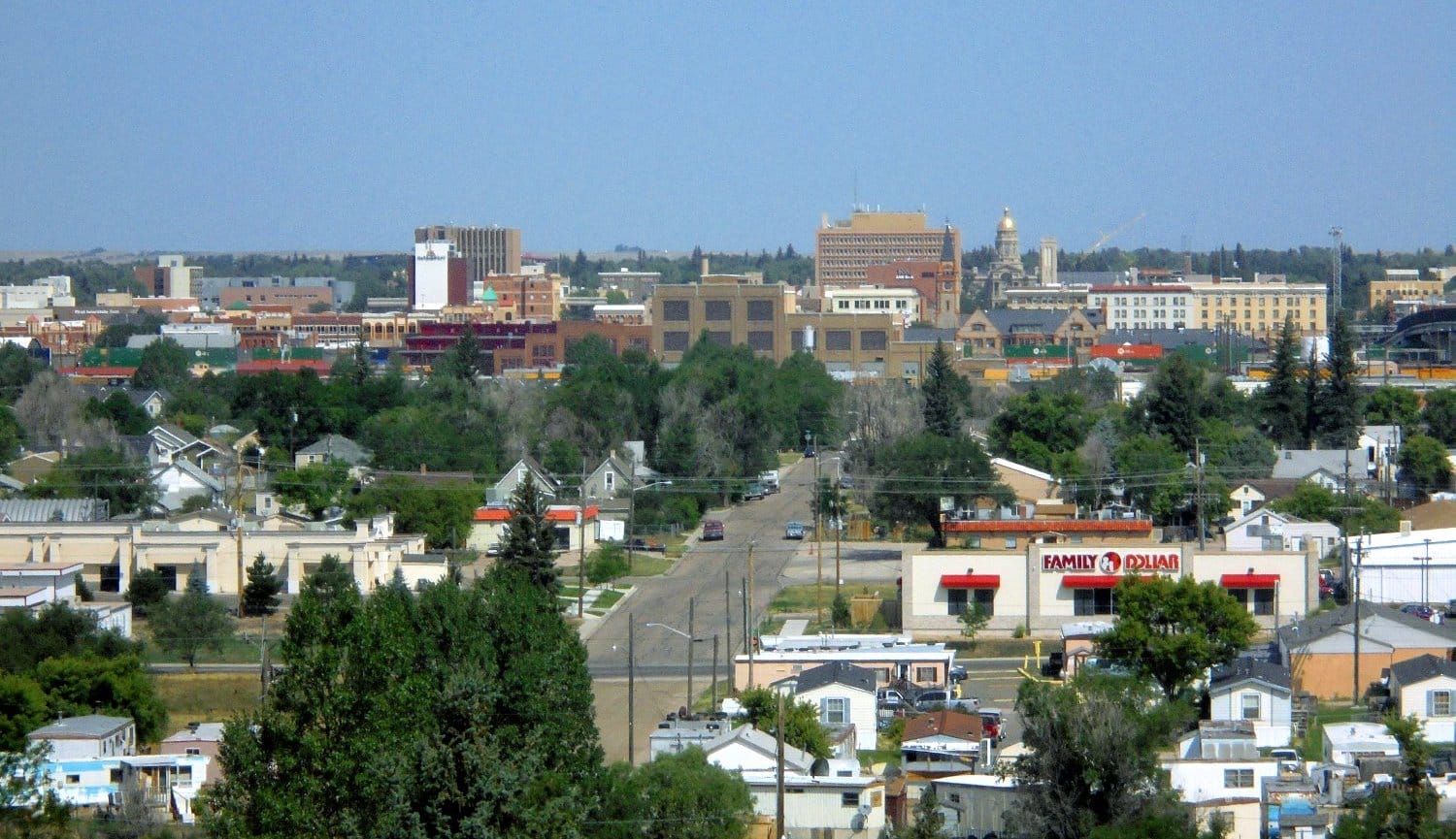 The skyline in Cheyenne, WY.