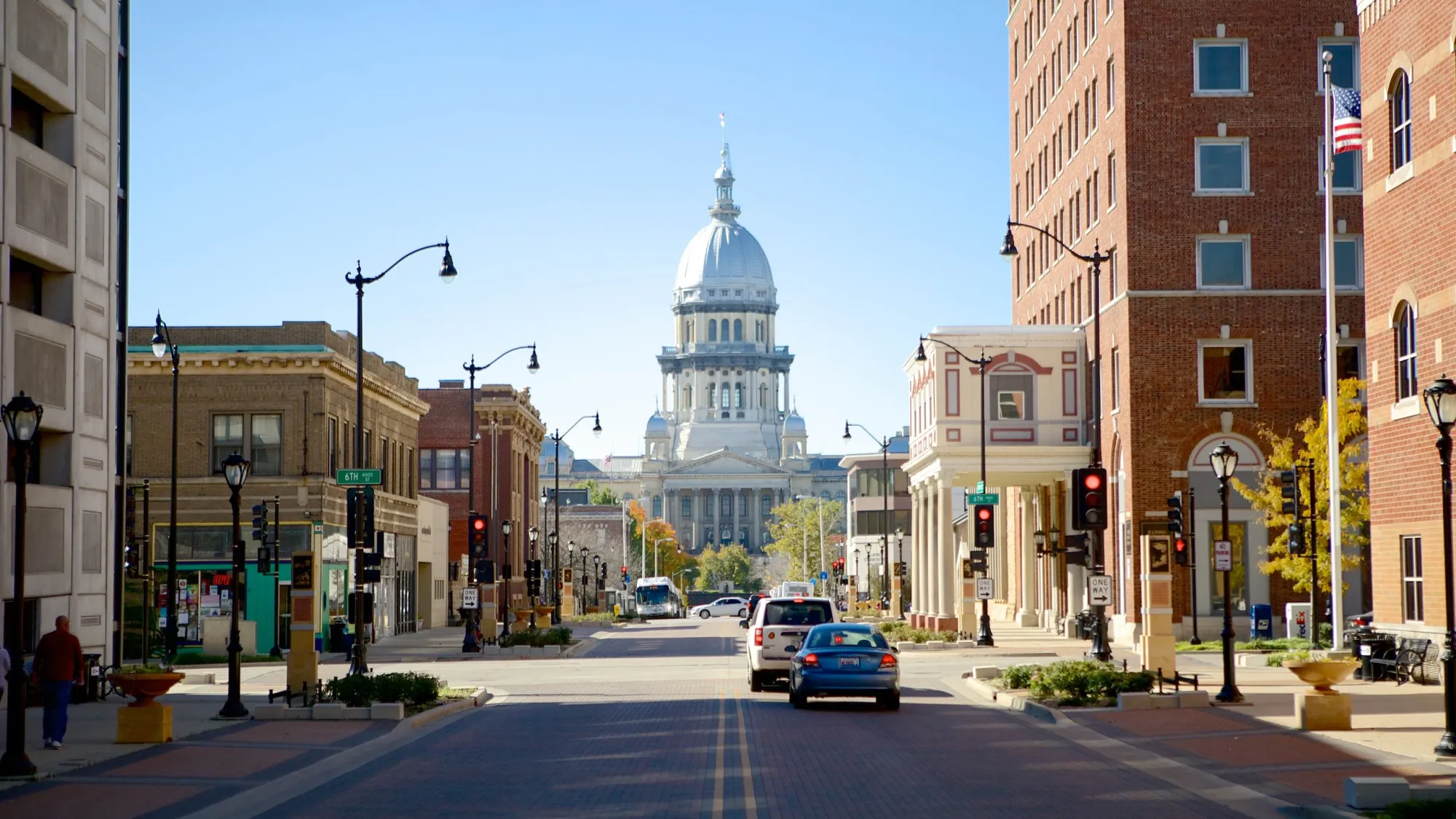 A picture of the skyline in Springfield, IL.