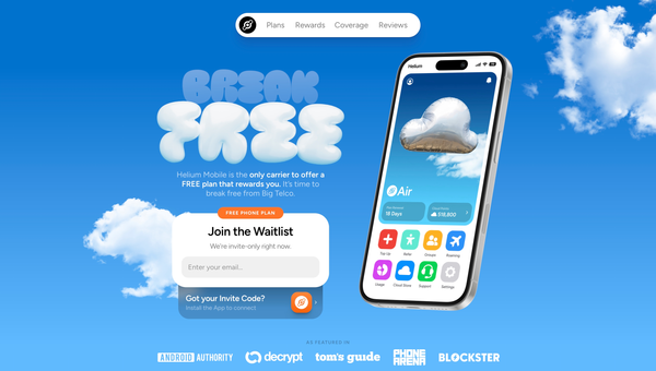 Helium Mobile Launches Nation's First Free Phone Plan