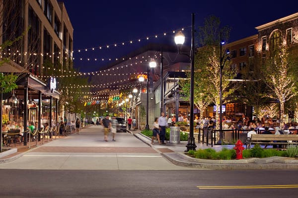 A picture of Assembly Row in Somerville, MA. 