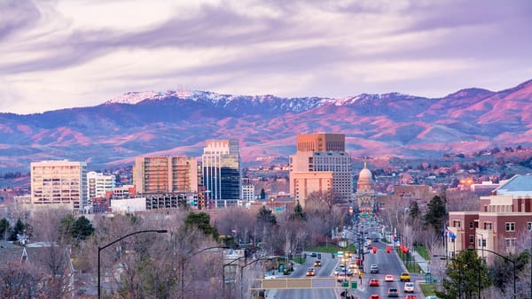 A picture of the skyline in Boise, ID. 