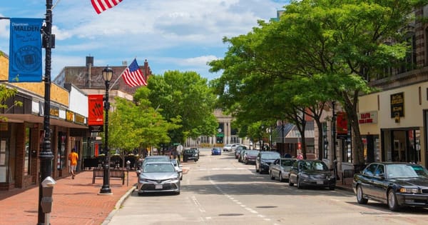 A picture of a neighborhood in Malden, MA.