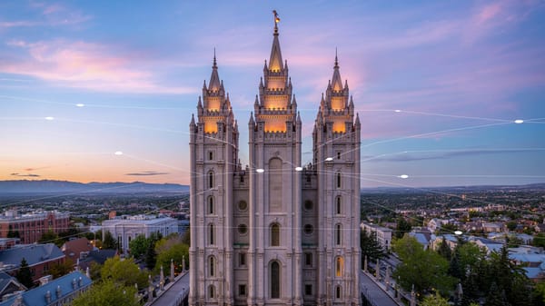 A picture of the skyline in Salt Lake City, Utah