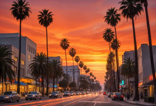 A picture of the skyline in Los Angeles, CA. 