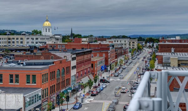 A picture of the skyline in Concord, New Hampshire.